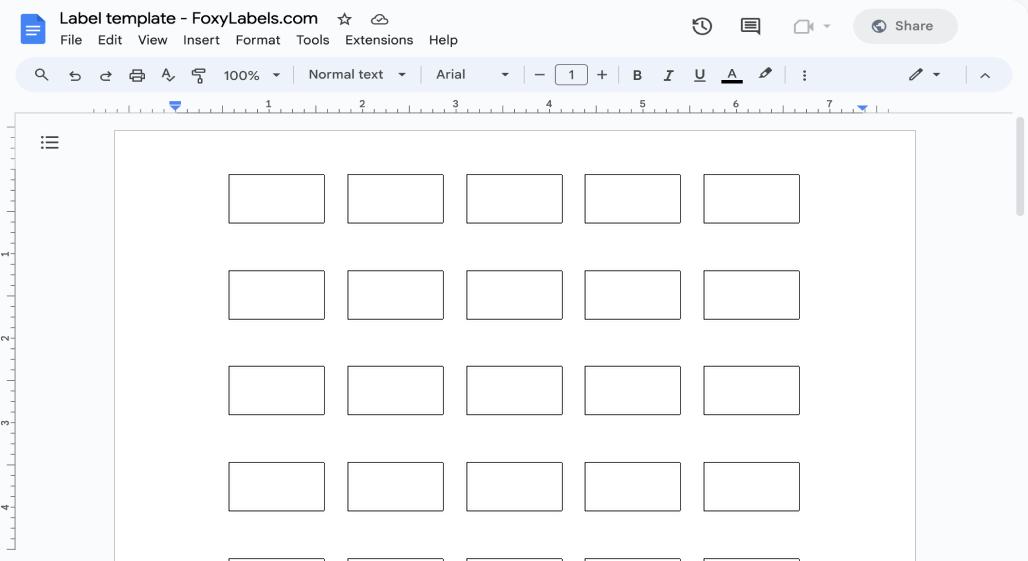 Template for Google Docs compatible with Avery® 14437