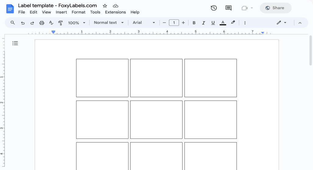 Template for Google Docs compatible with Avery-Zweckform® C6080