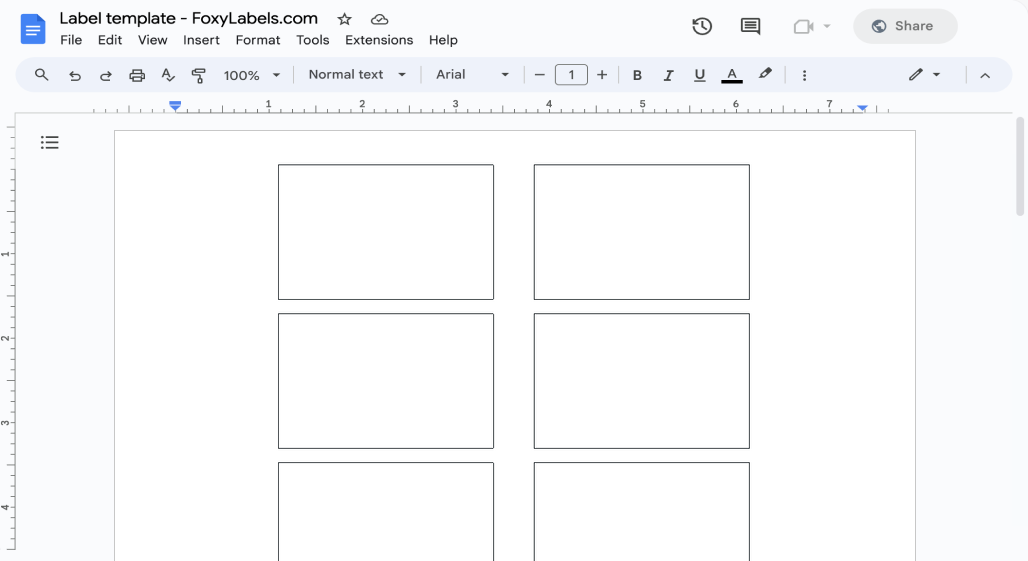 Template for Google Docs compatible with Avery-Zweckform® J4785